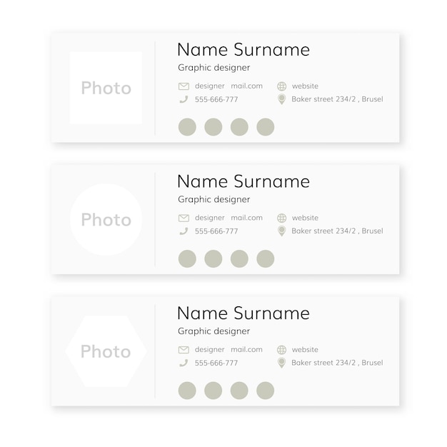 Vector mail signature template