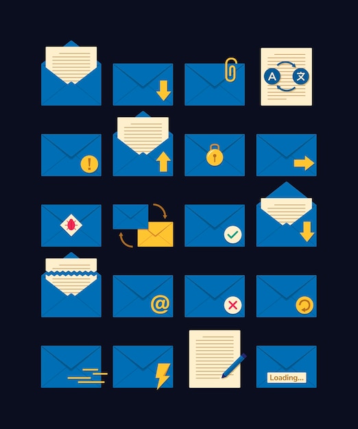 Vector mail symbol collection