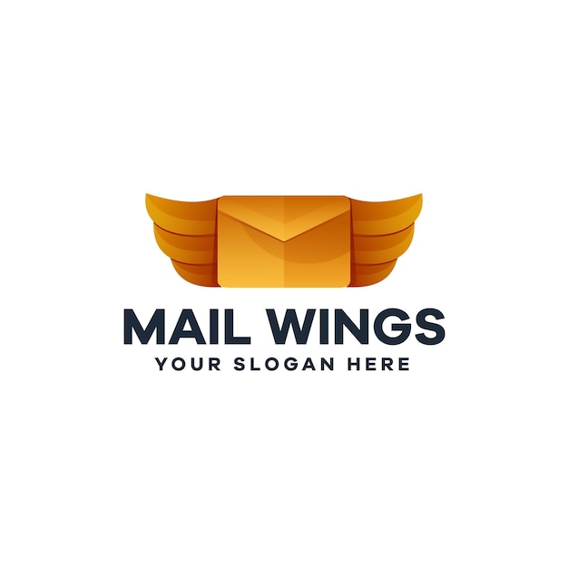 Mail Wings Gradiënt Logo Ontwerp