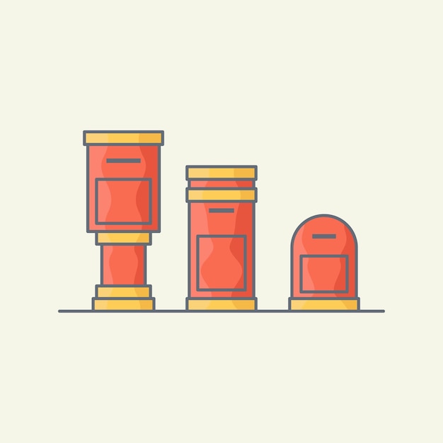 Vector mailbox collection vector illustration