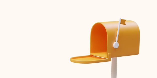 Vector mailbox is open waiting for new correspondence 3d mailbox ready to receive letter