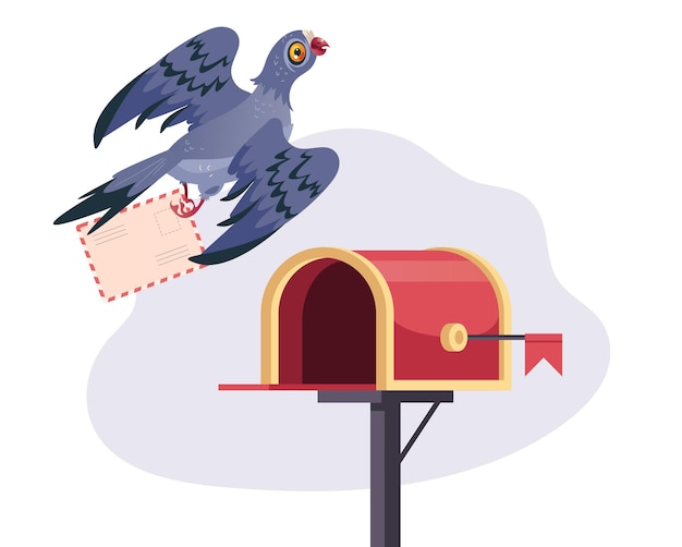 Mailbox mail notification letter newsletter receiving concept graphic design illustration