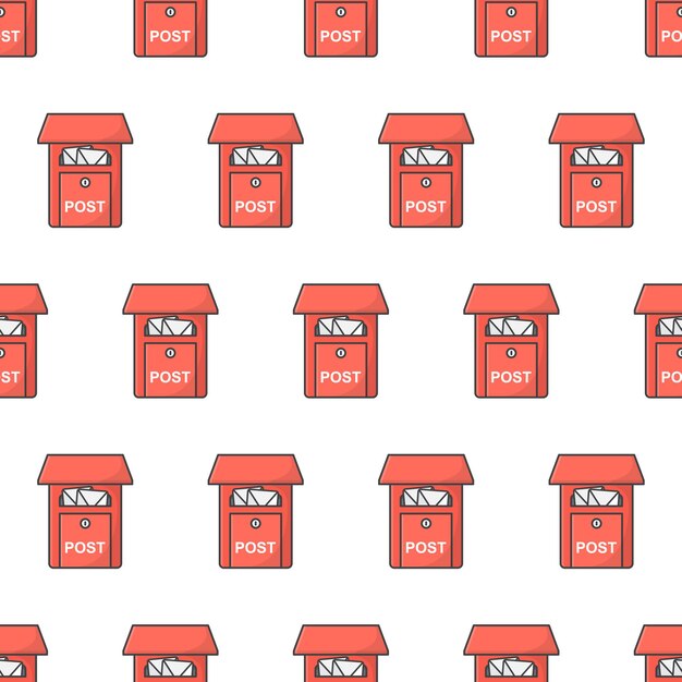 Vector mailbox seamless pattern  . post office box theme   illustration