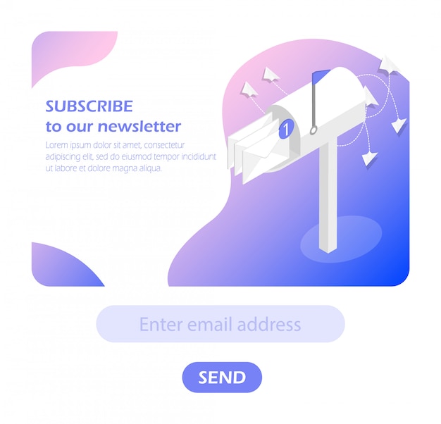 Mailbox. Subscribe to newsletter.