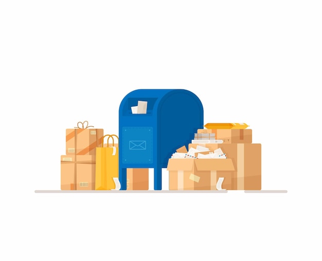 Mailbox  with packages illustration
