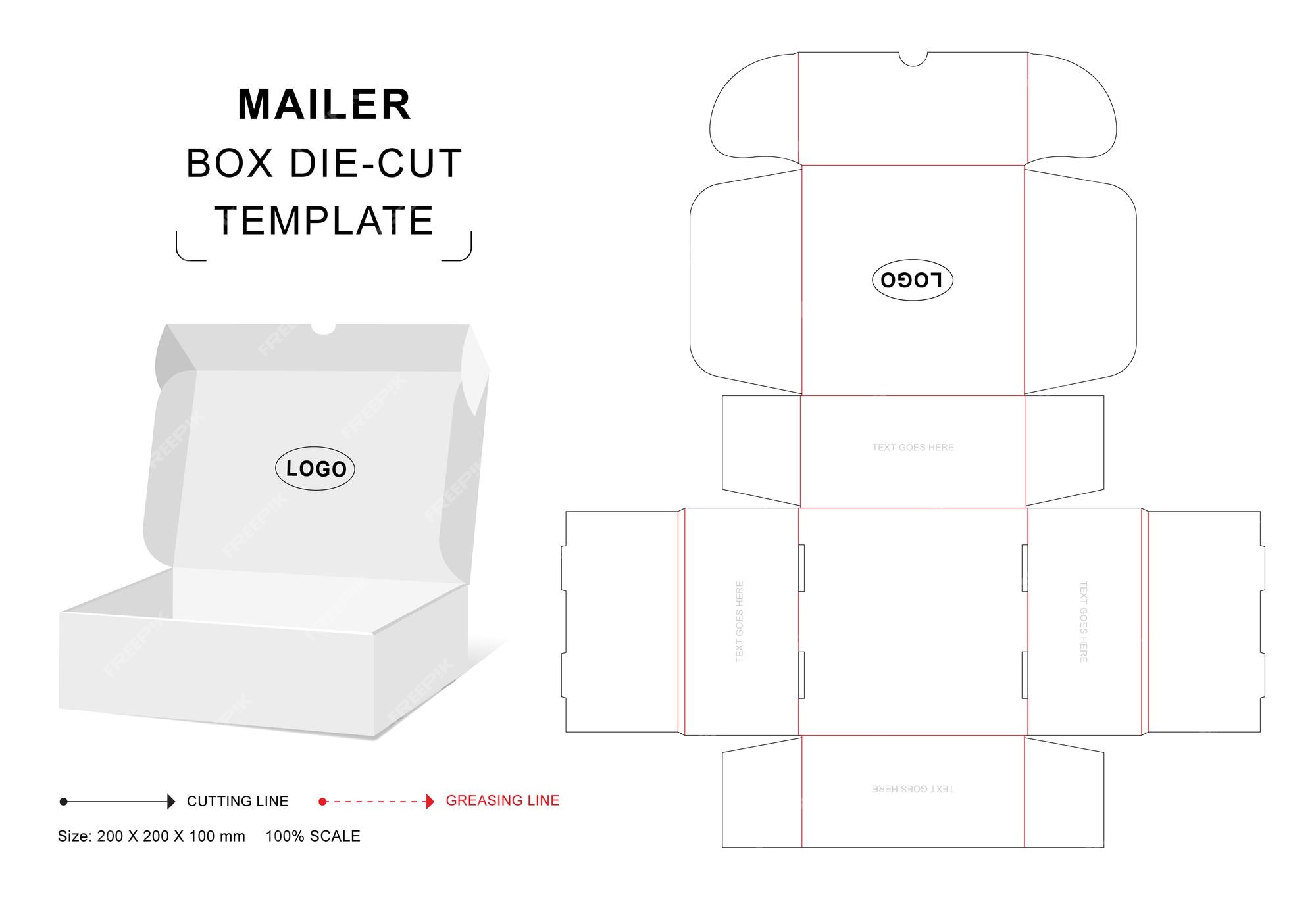 Premium Vector Mailer box die cut template Premium Vector Mailer box die cut template