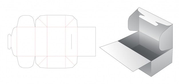 Mailer box die cut template