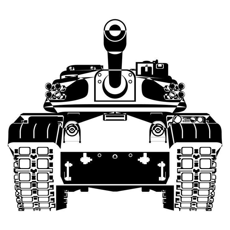 Vector main battle tank front view abstract coloring page ukraine army war conflict realistic military vehicle