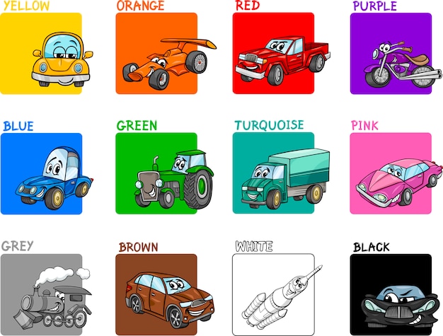 Vector main colors cartoon collection