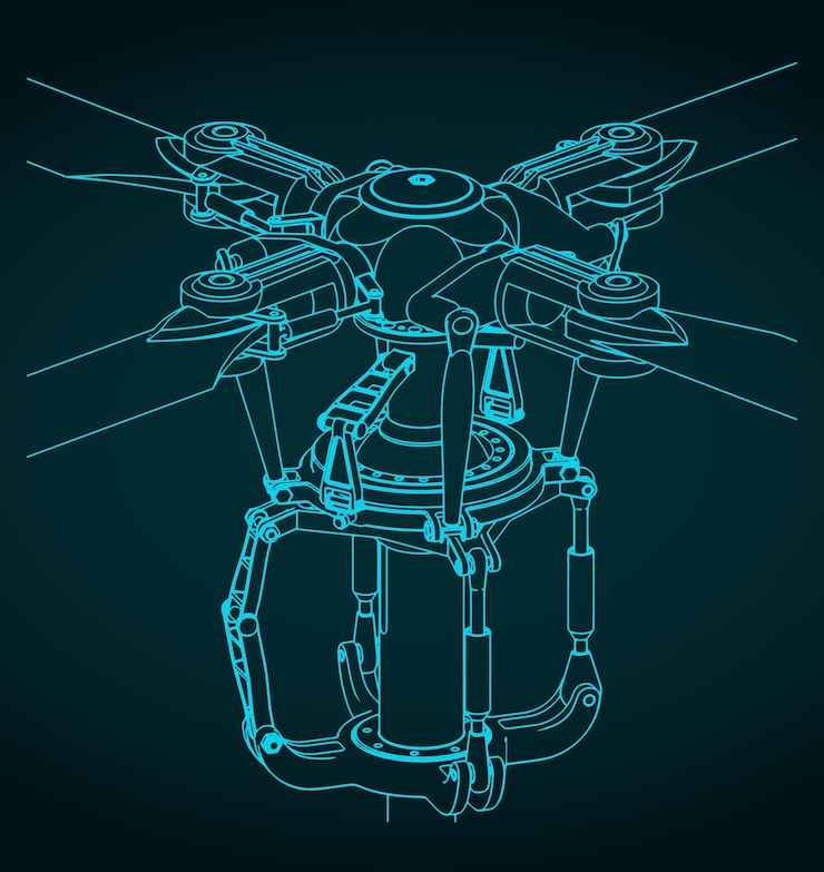 Vector main helicopter rotor illustration