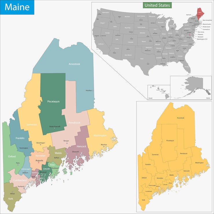Vector maine map