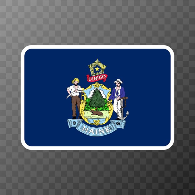 Maine state flag Vector illustration