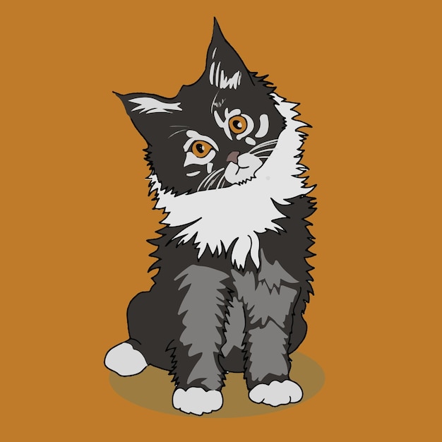 Vector mainecoon kitten vector illustration