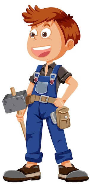 Vector maintenance boy cartoon character