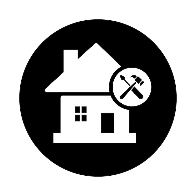 Maintenance construction icon Black vector graphics