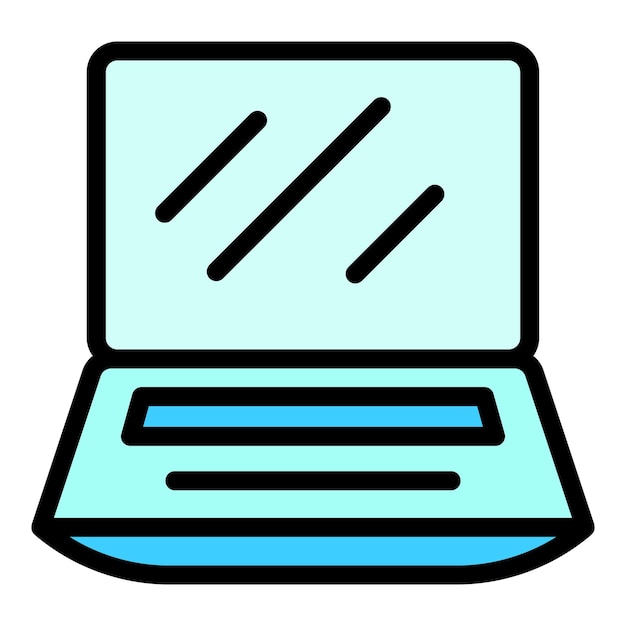Вектор Иконка ноутбука для обслуживания контура векторная иконка ноутбука для веб-дизайна выделена на белом фоне плоского цвета