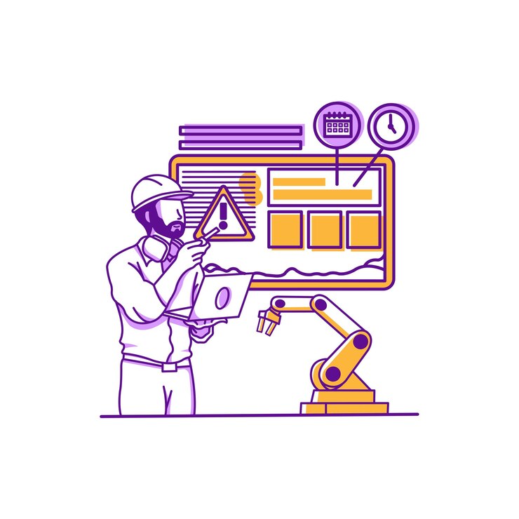 Vector maintenance process flat design