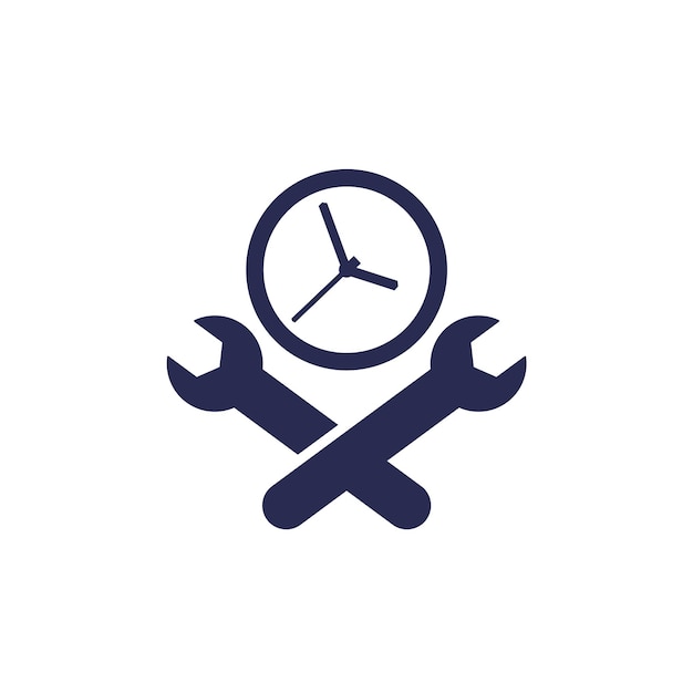 Maintenance time icon on white