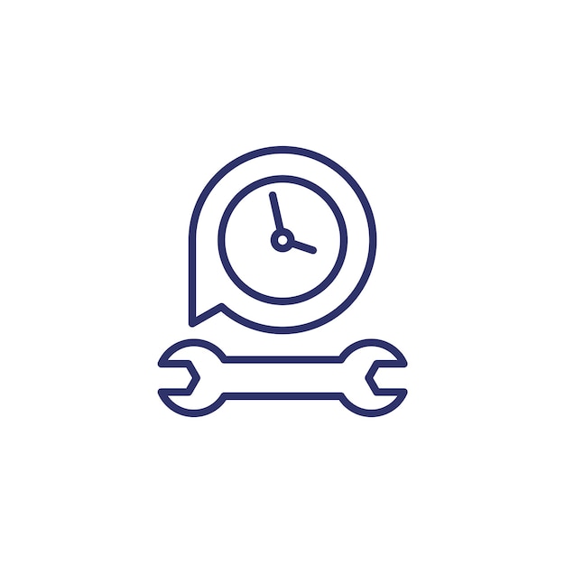 Maintenance time service line icon