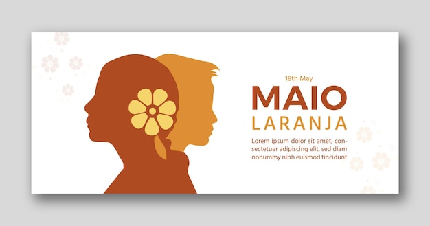 Maio laranja campaign against violence research of children 18 may day facebook cover template