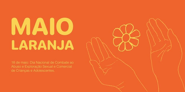 Vector maio laranja campaign against violence research of children 18 may day written in portuguese