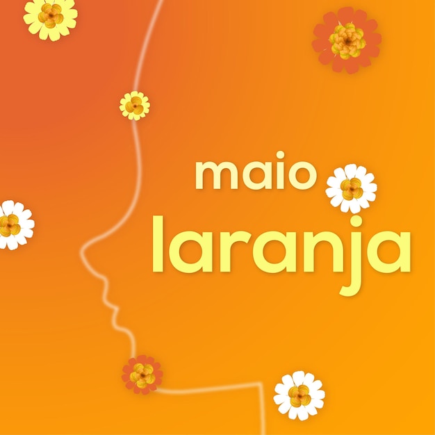 Maio laranja orange red background social media design banner free vector