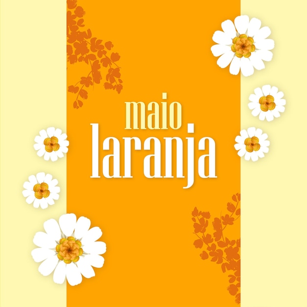 Maio Laranja Orange Yellow Background Social Media Design Banner Free Vector