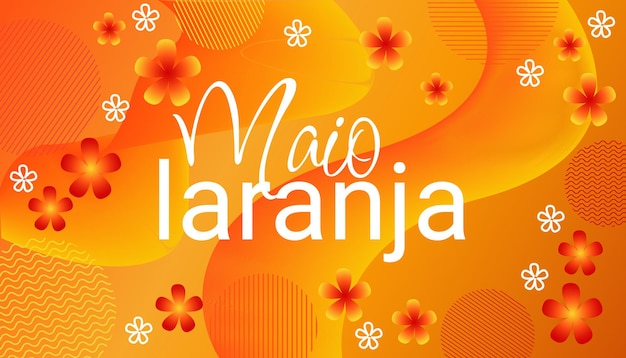 Maio laranja Oranje spandoek voor Maio laranja met bloemen