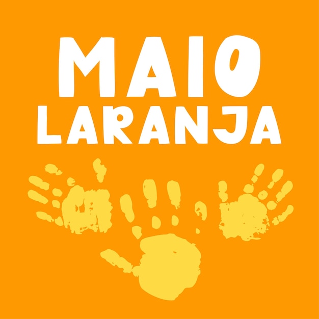 Maio laranja poster strijd tegen misbruik en seksuele uitbuiting van kinderen en adolescenten