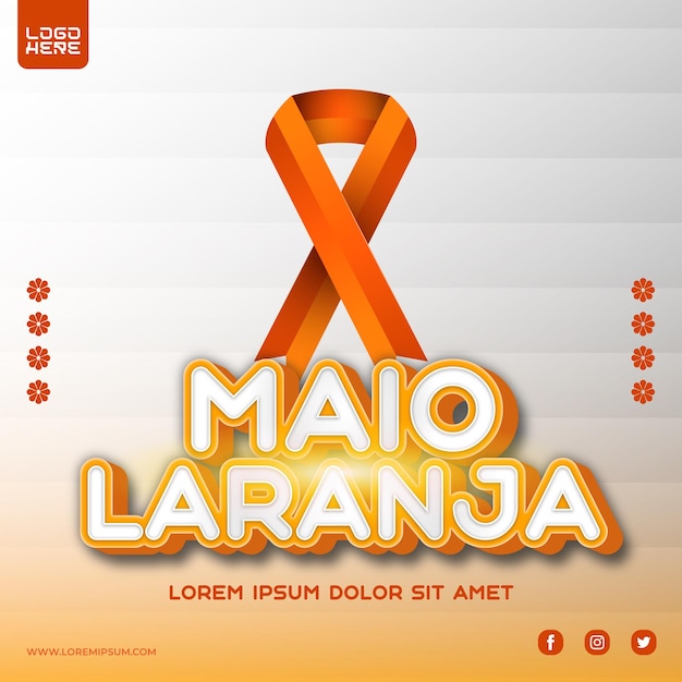 Maio laranja social campaign post design