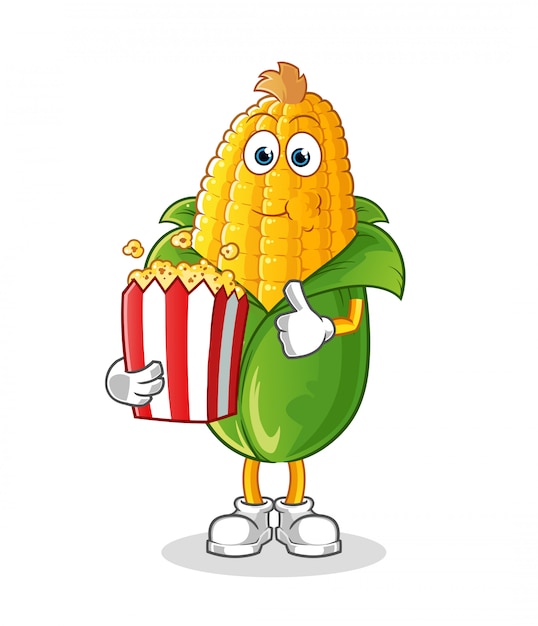 Vector maïs eet popcorn cartoon