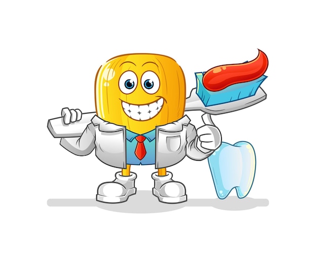 Maïs pit tandarts illustratie. karakter vector