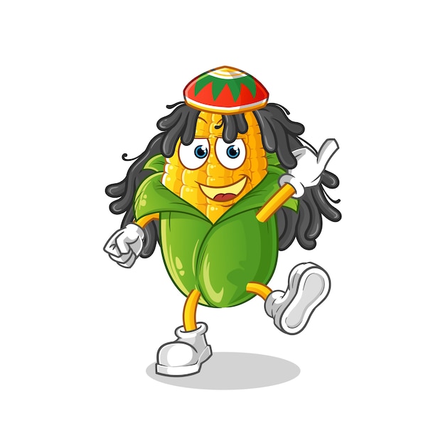 Maïs reggae jongen cartoon. cartoon mascotte