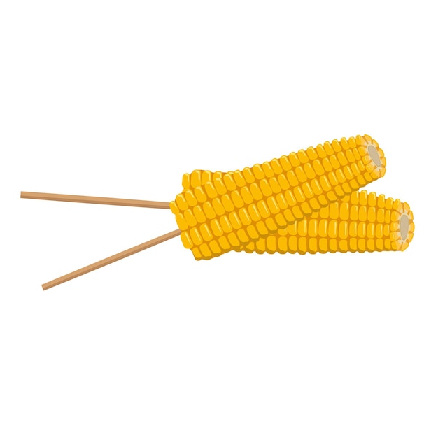Maïskolven op een stokje zomer en herfst oogsten heerlijk bereid voedsel bron van vitamines snelle bereiding...