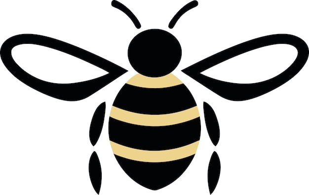 Majestic black honey bee emblem honey bee silhouette logo