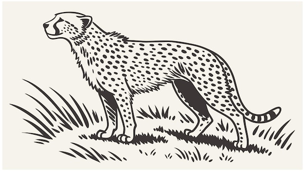 Majestic Cheetah in de Grass ontwerpkunst