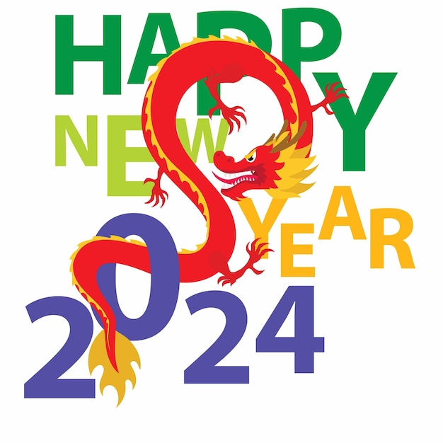 Majestic Dragons Await Chinese New Year 2024 Vector Art Unleashed