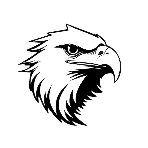 Величественный шаблон логотипа с головой орла в векторном формате на чистом белом фоне Идеально подходит для представления силы, свободы и силы
