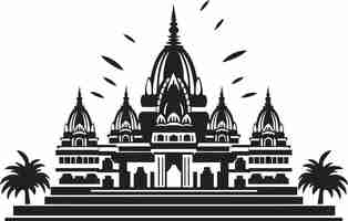 Vector majestic edifices the magnificence of indian temples
