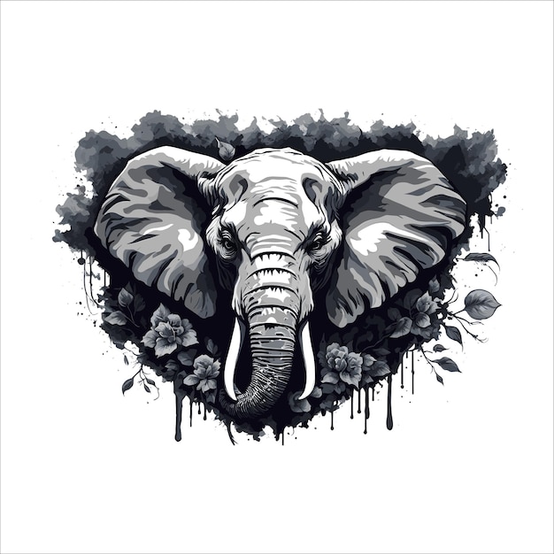 Majestic elephant vector art creative wildlife tshirt design