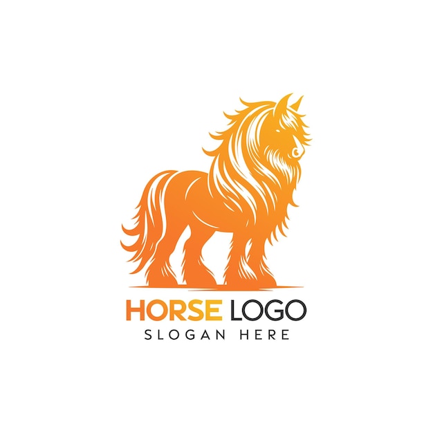 Majestic Horse Logo Design in Orange Gradient for Branding Purposes