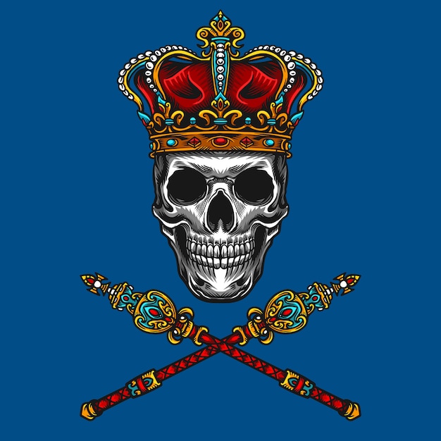 Majestic king of skull vector