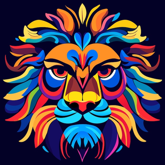 Majestic Lion Face in Vector Style