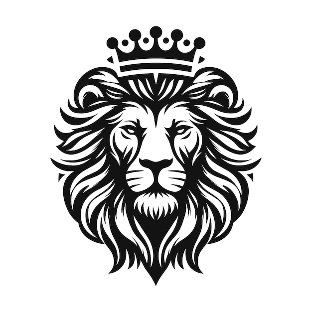 Premium Vector | Majestic mane monochrome lion face logo