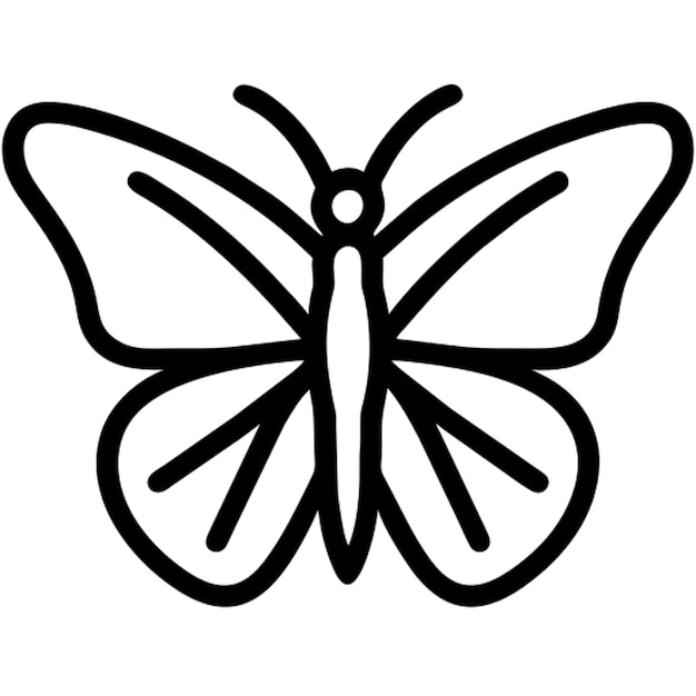Vector a majestic monarch butterfly perched atop a delicate flower icon outline