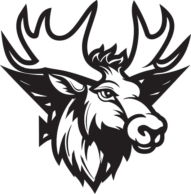 Vector majestic moose in vector artform moose symbol with sleek lines