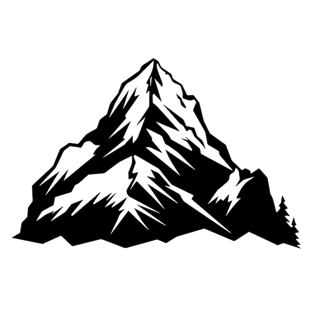 Vector majestic mountain silhouette vector illustration majestic mountain silhouette icon and sign