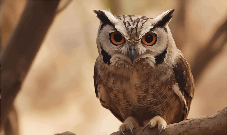 Vector majestic owl a portrait of wisdom