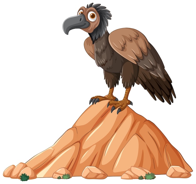 Vector majestic vulture on rocky outcrop