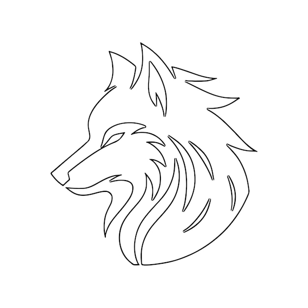 majestic wolf outline illustration